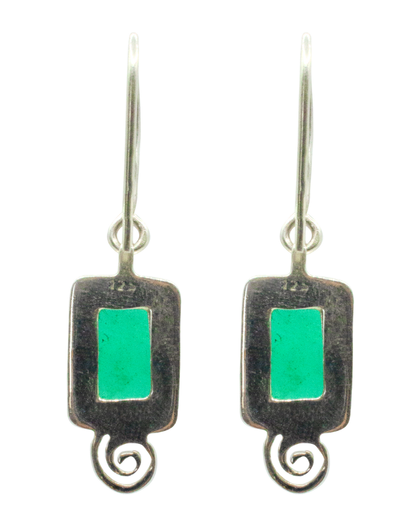 Green Onyx Snail Earrings