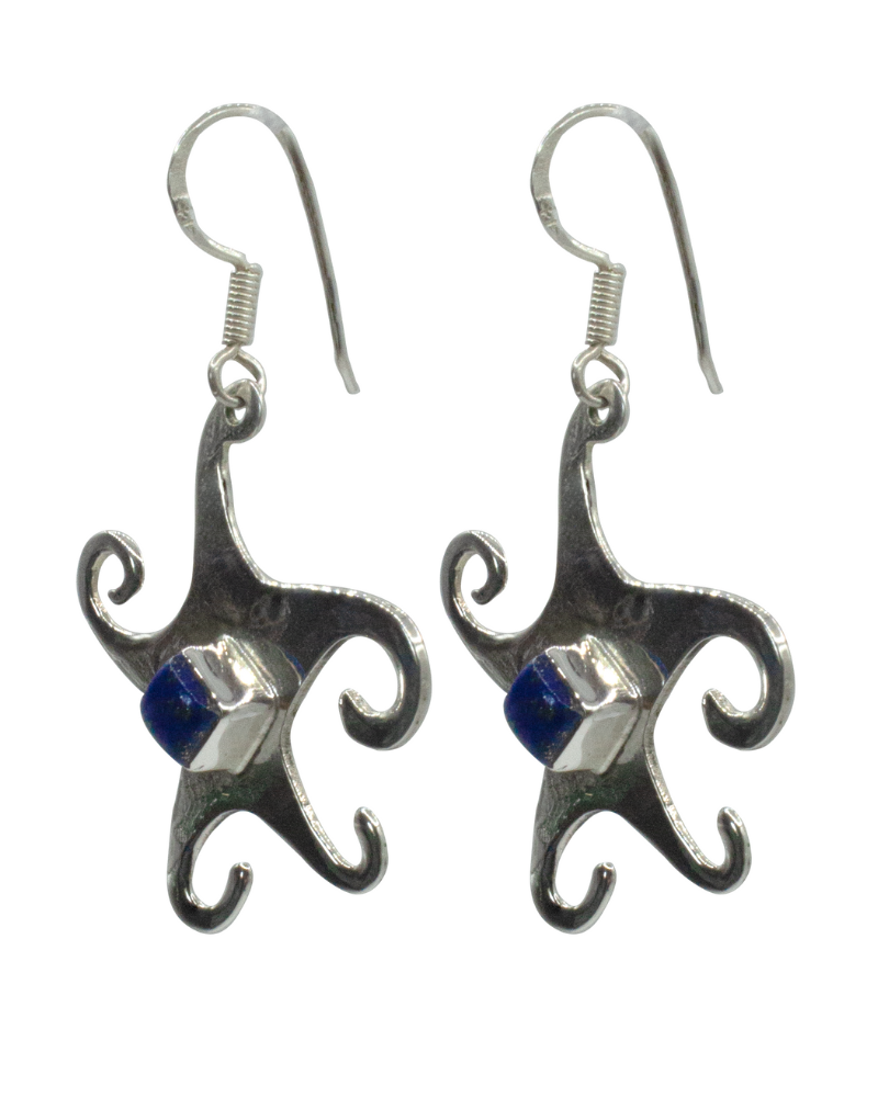 Lapis Whimsical Star Earrings