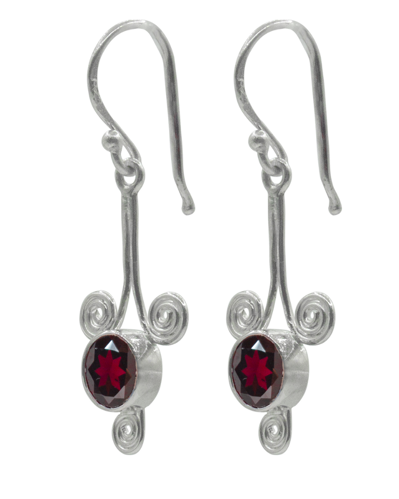 Garnet Three Wishes Earrings