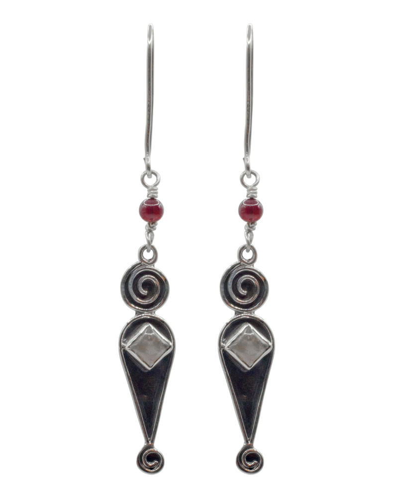 Rainbow Moonstone Jester Earrings