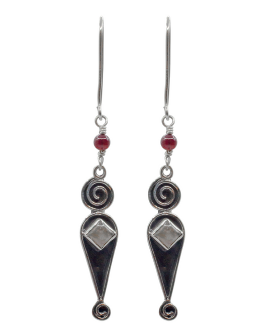 Rainbow Moonstone Jester Earrings