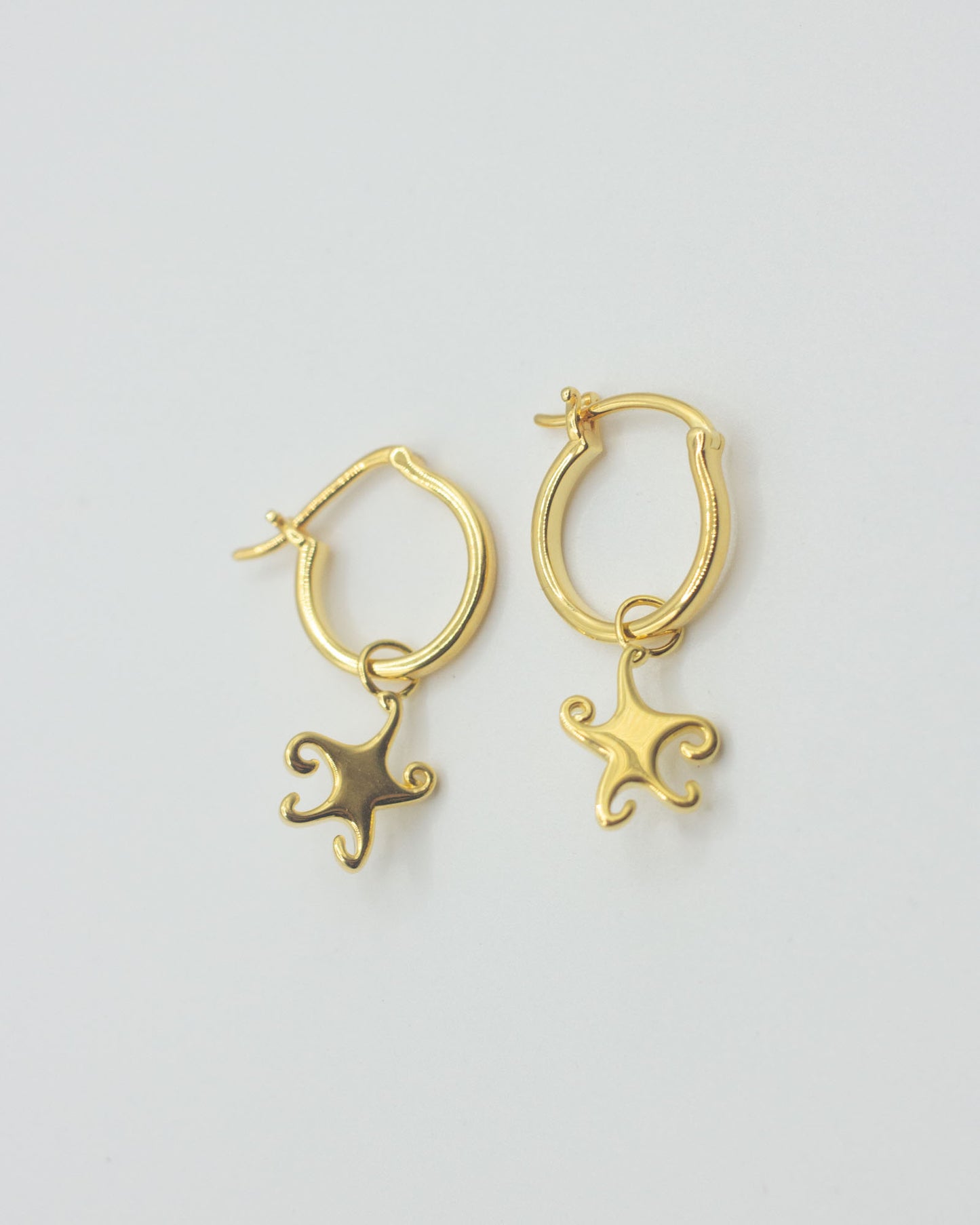 Gold Whimsical Star Hoops