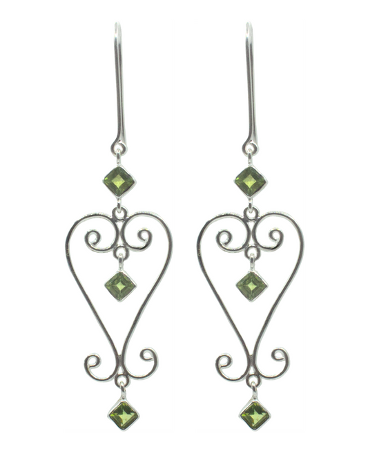 Peridot Baba Heart Earrings