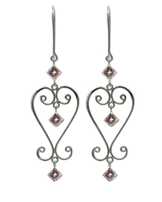 Smokey quartz Baba Heart Earrings