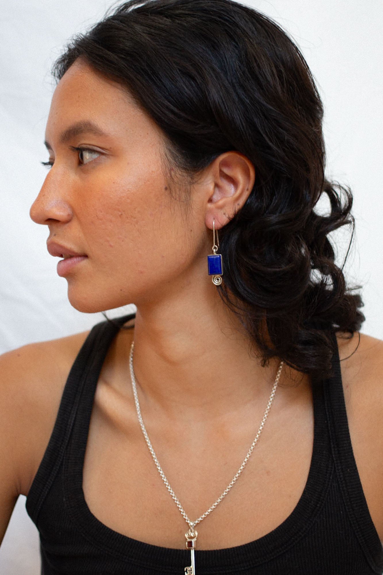 Lapis Snail Earrings