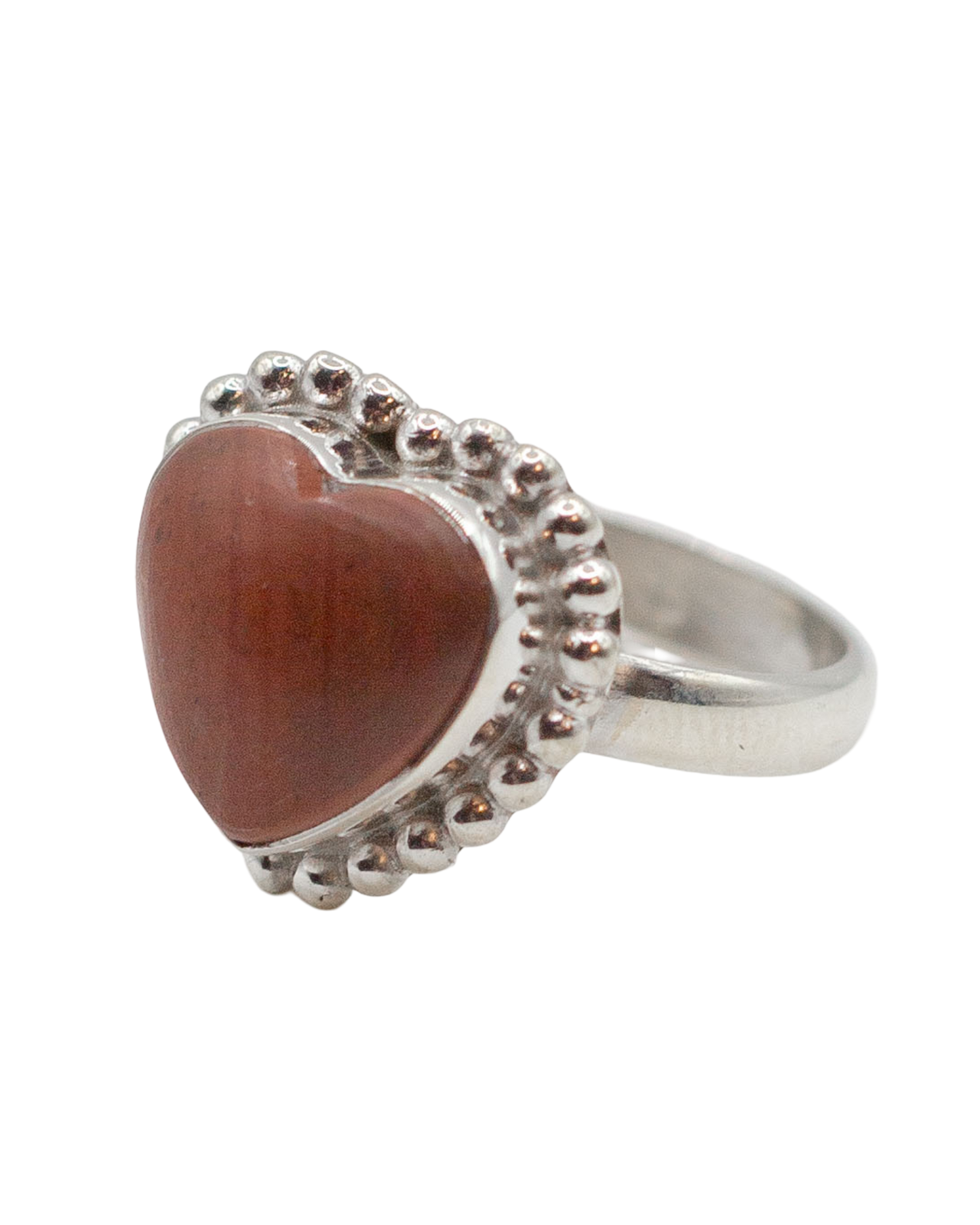 Red Jasper Heart Ring