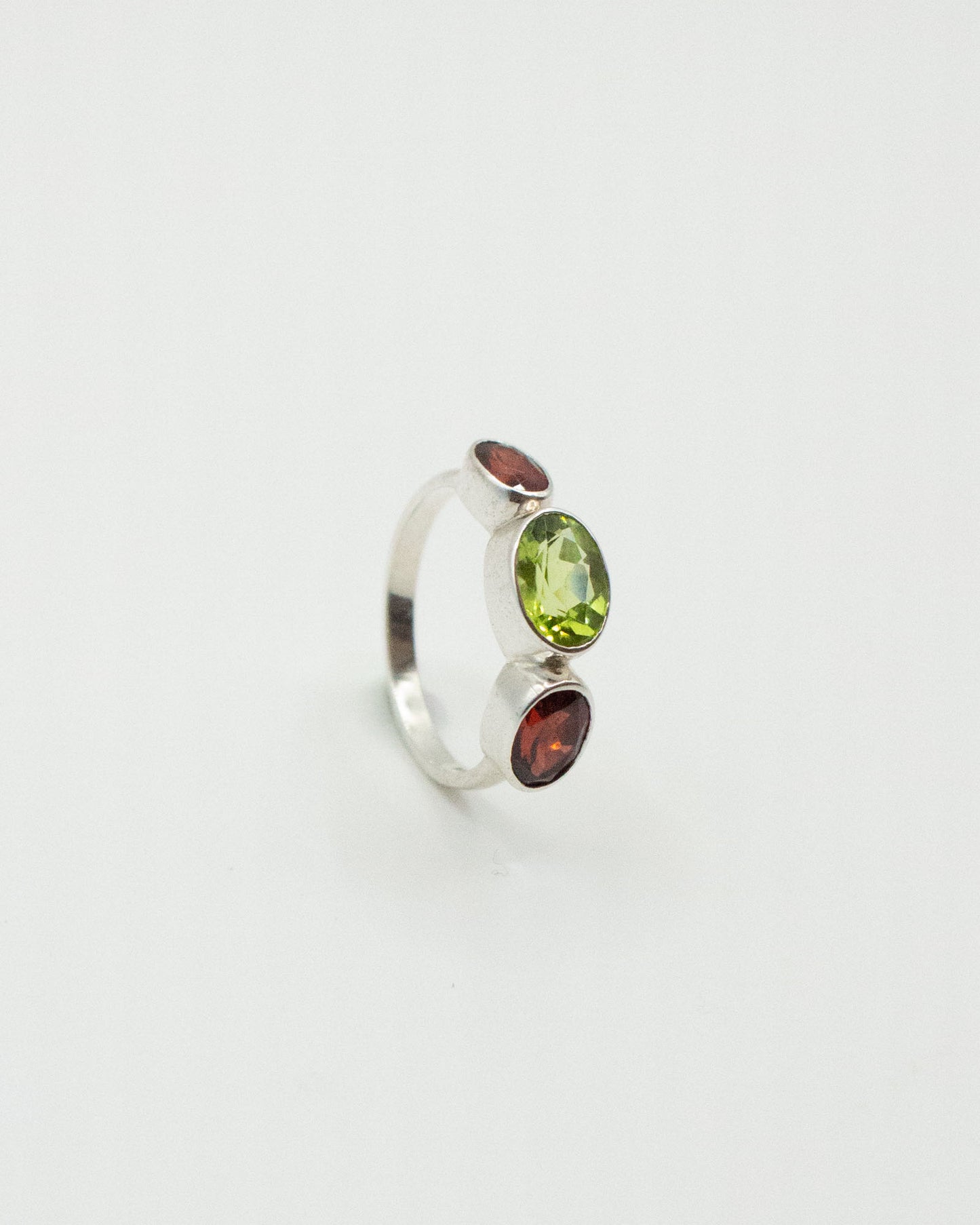 Garnet and Peridot Polkadot Ring