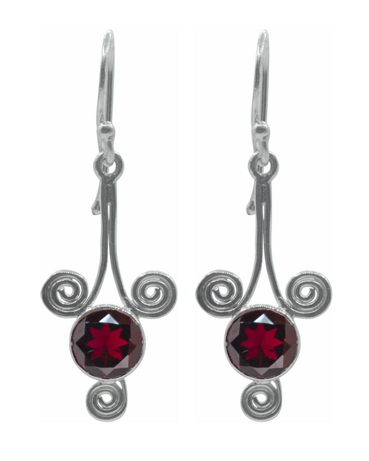 Garnet Three Wishes Earrings