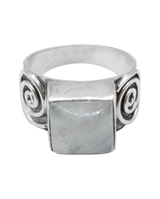 Rainbow Moonstone Labyrinth Ring