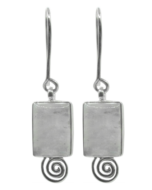 Rainbow Moonstone Snail earrings