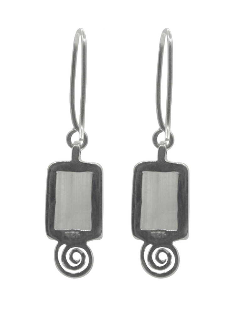 Rainbow Moonstone Snail earrings