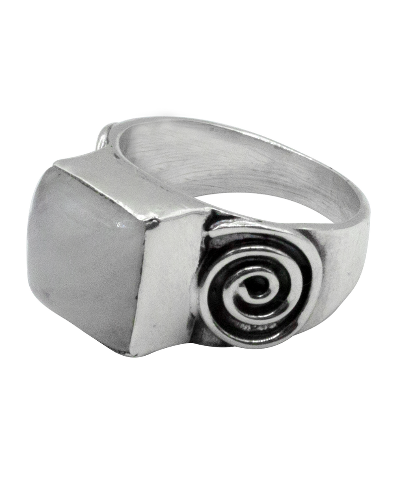 Rainbow Moonstone Labyrinth Ring