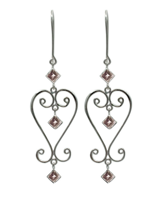 Smoky quartz Baba Heart Earrings