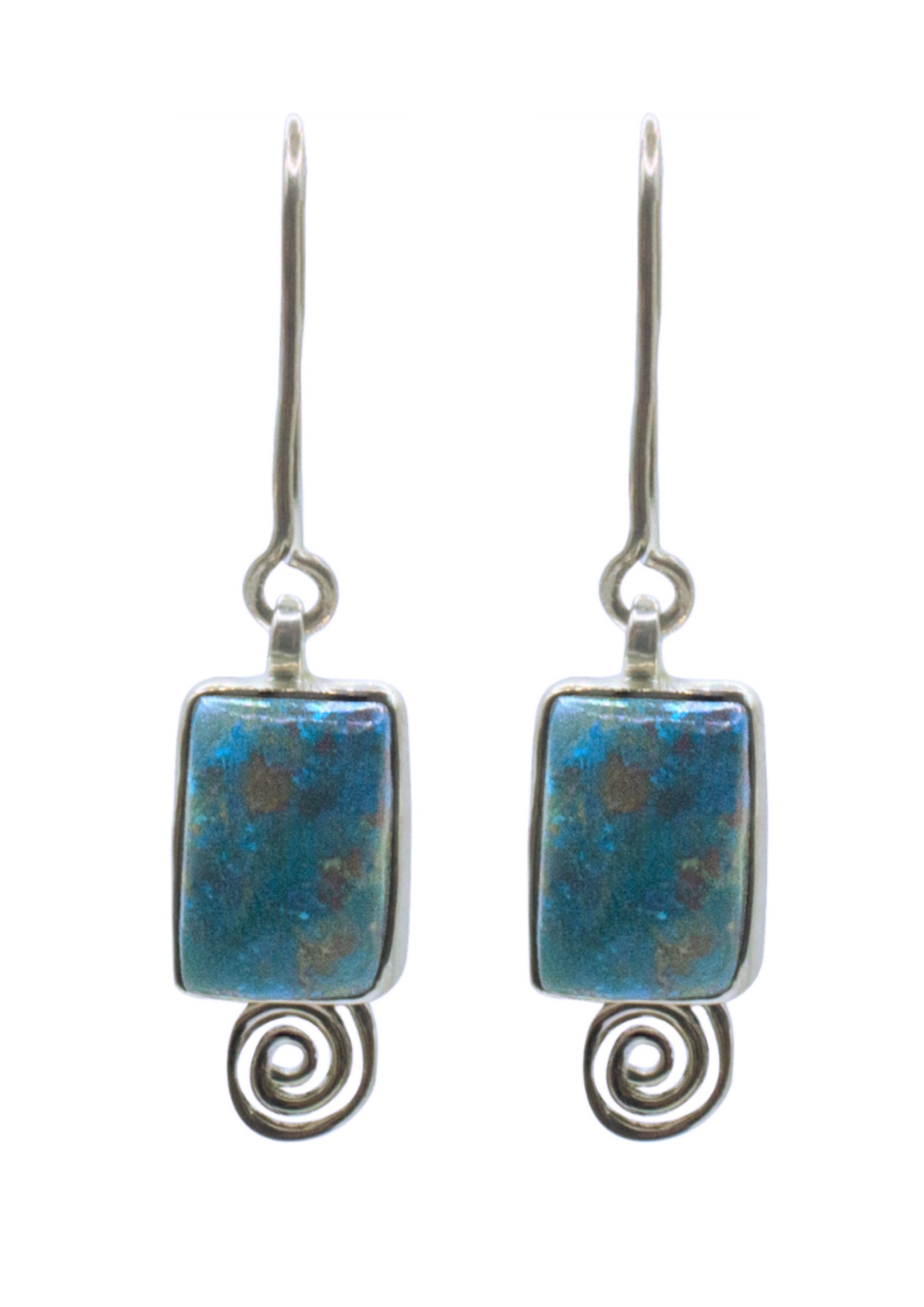 Azurite Snail Earrings