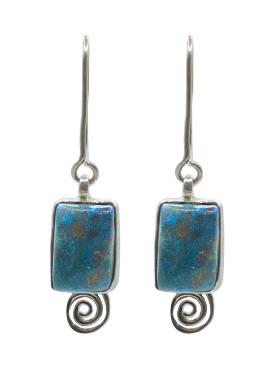 Azurite Snail Earrings