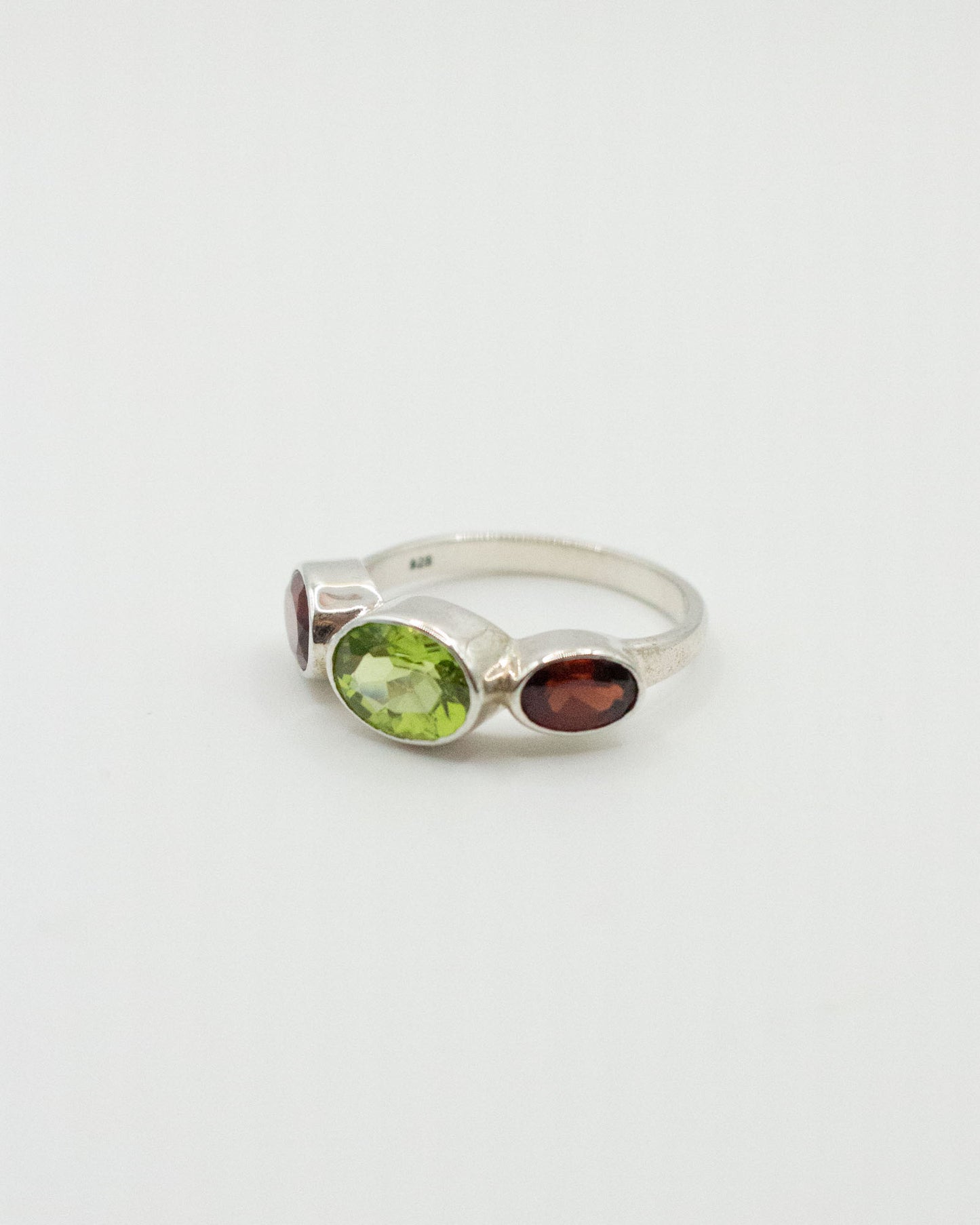 Garnet and Peridot Polkadot Ring
