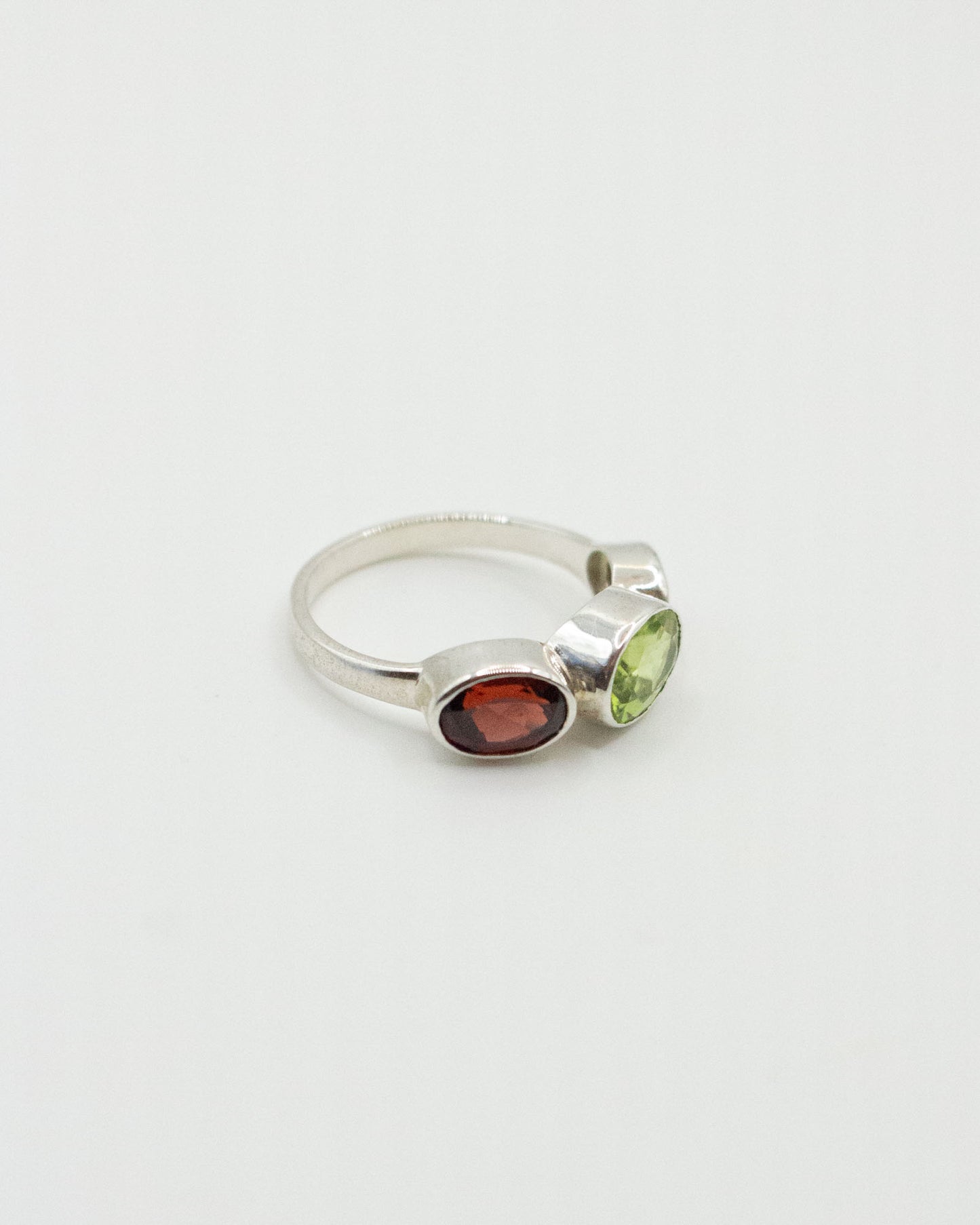Garnet and Peridot Polkadot Ring
