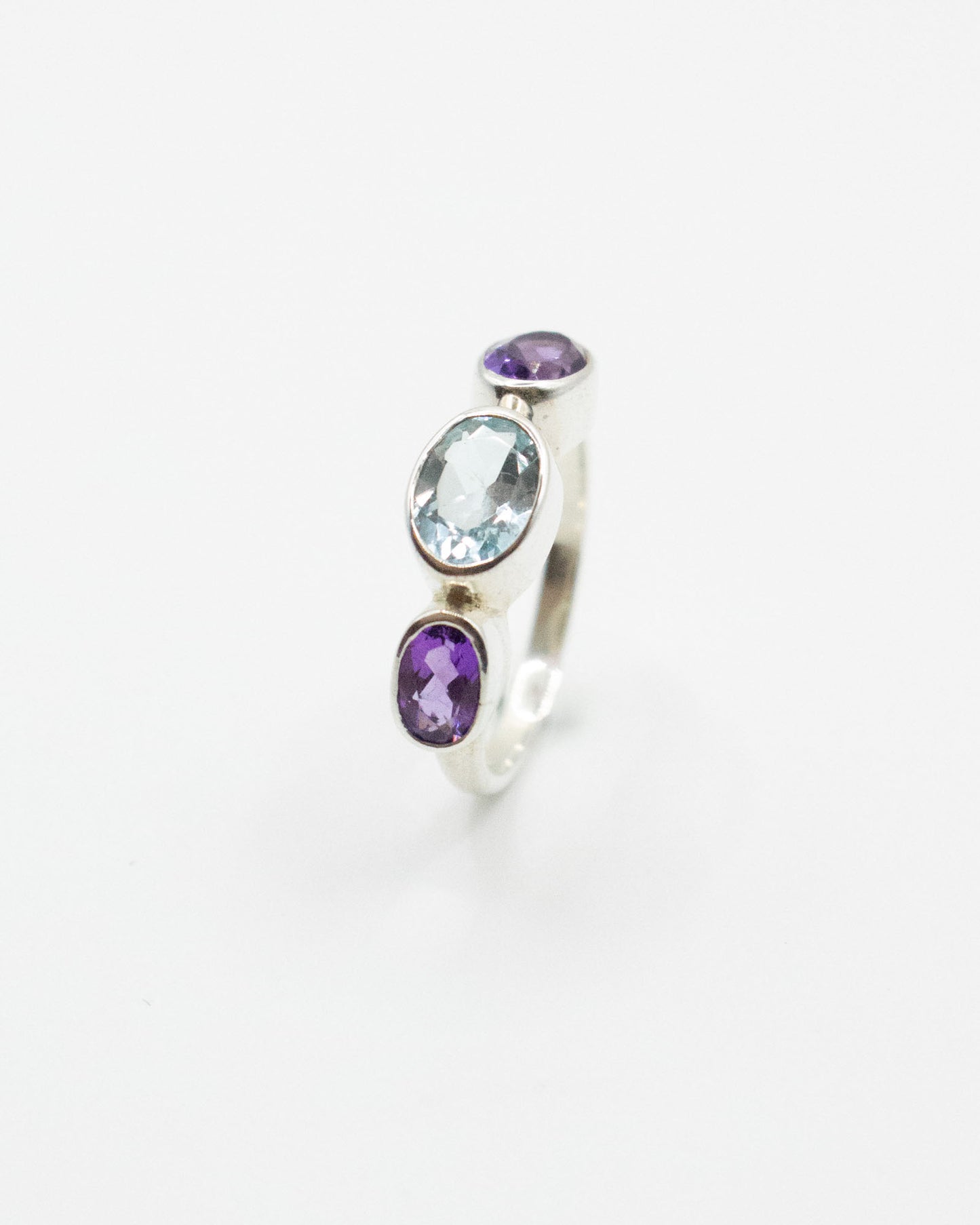 Amethyst and Blue Topaz Polkadot Ring