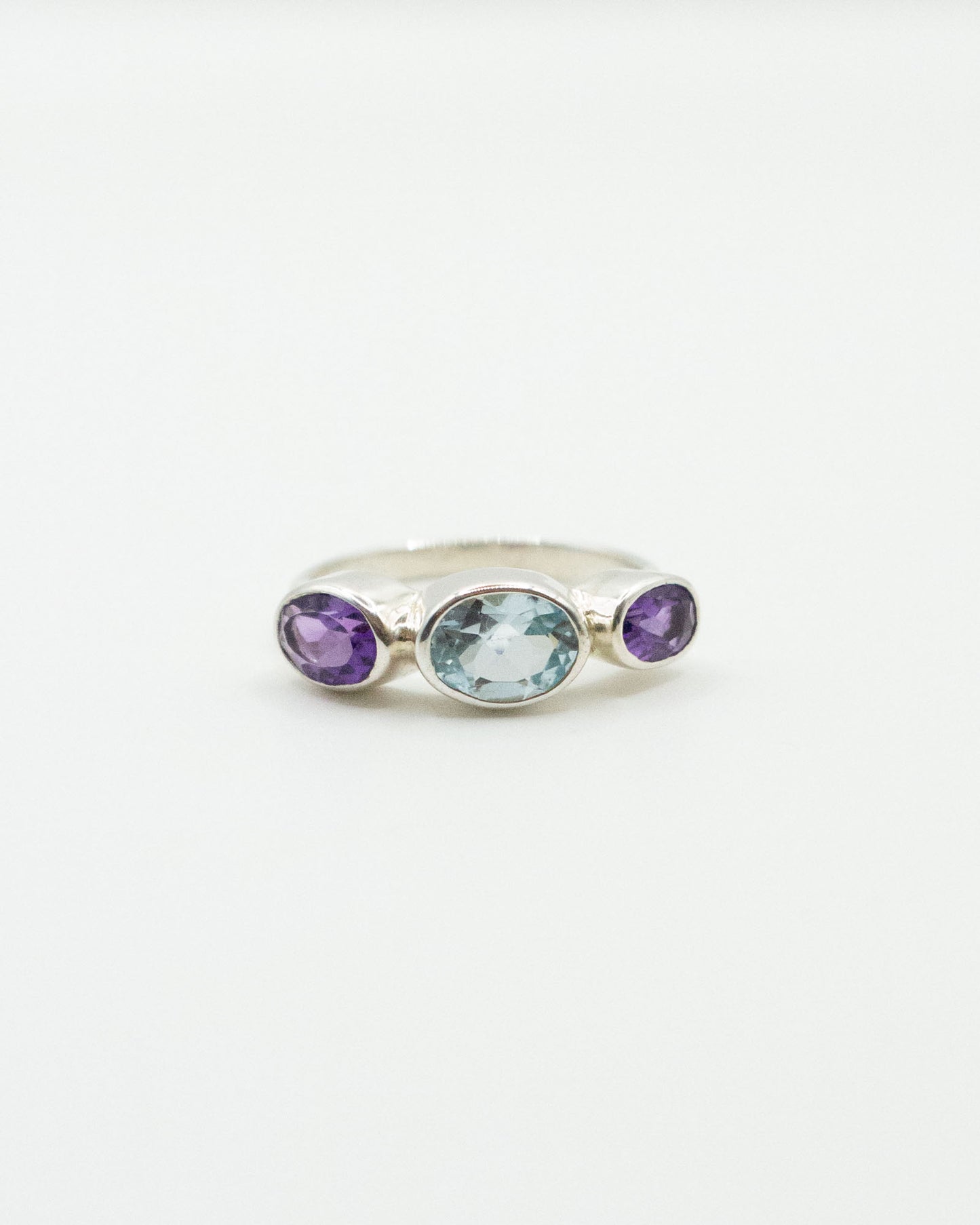 Amethyst and Blue Topaz Polkadot Ring