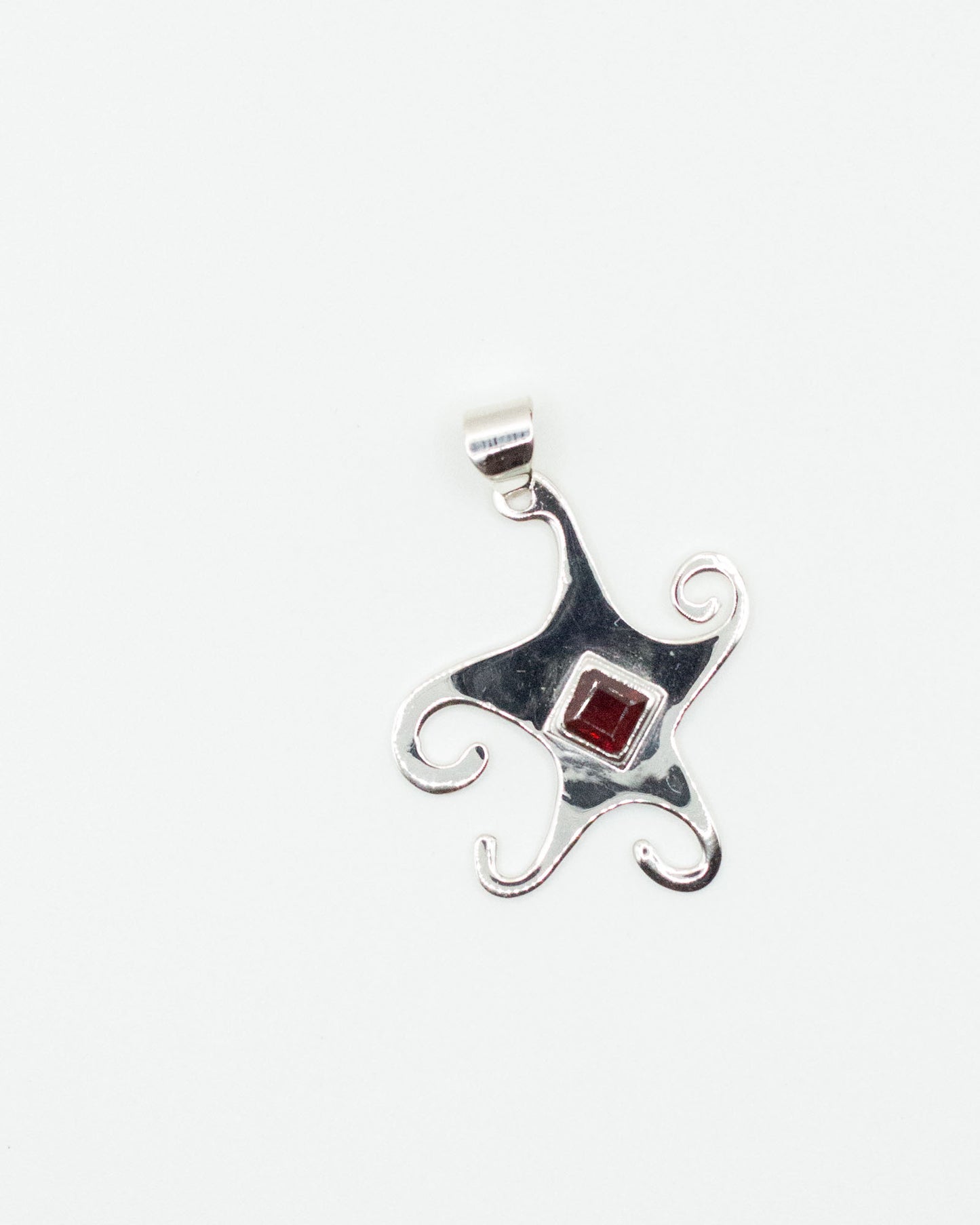 Garnet Whimsical Star Pendant