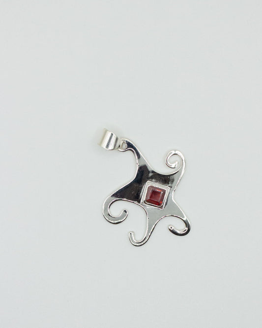Garnet Whimsical Star Pendant