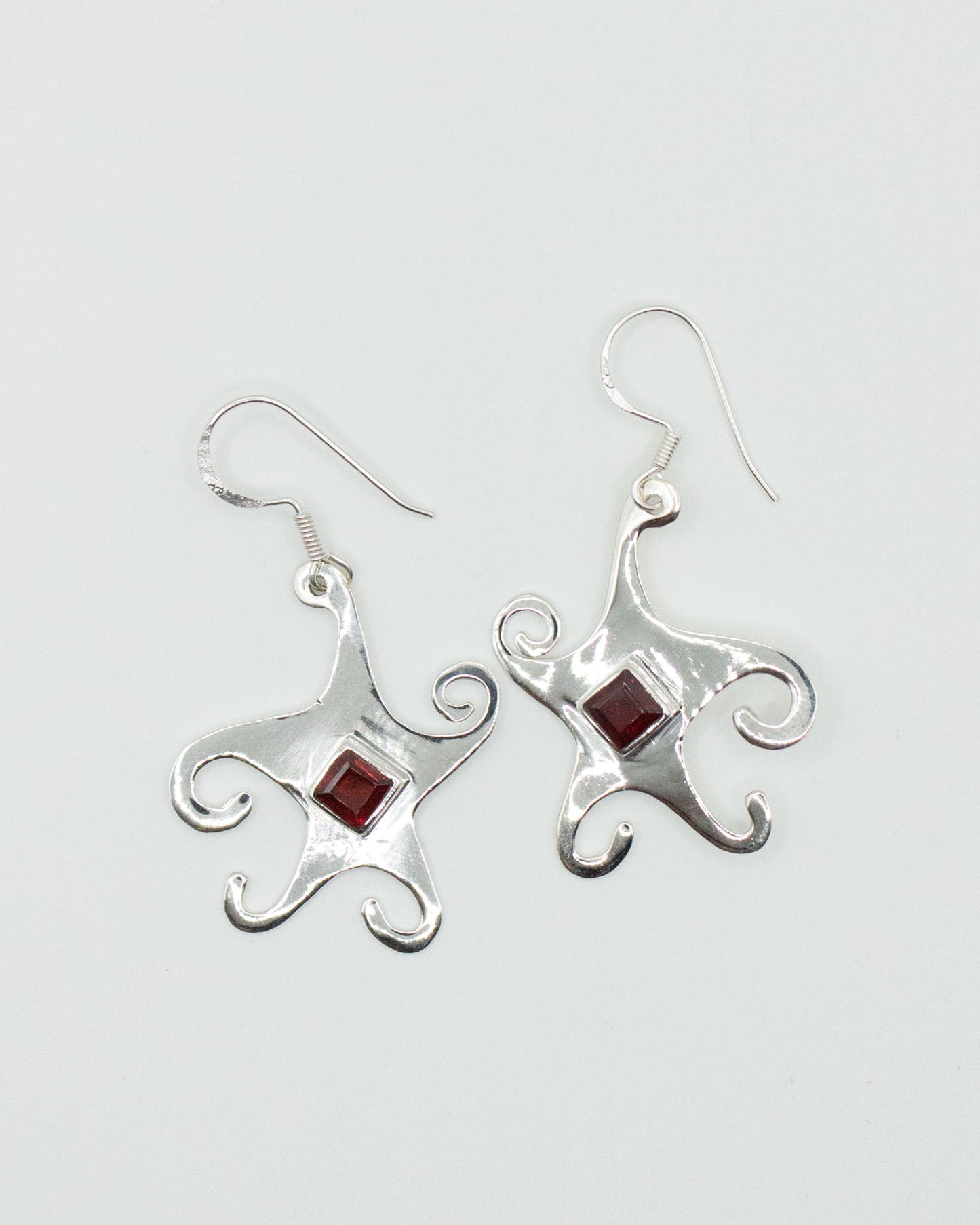 Garnet Whimsical Star Earrings