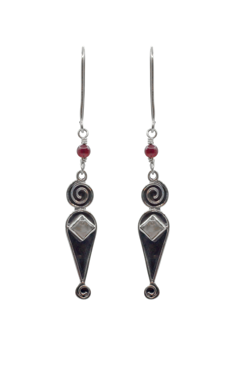 Rainbow Moonstone Jester Earrings