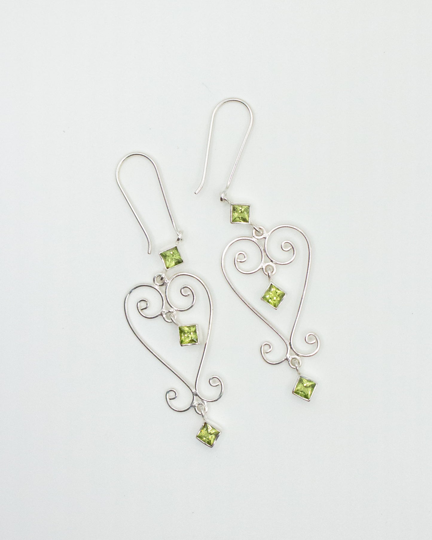 Peridot Baba Heart Earrings