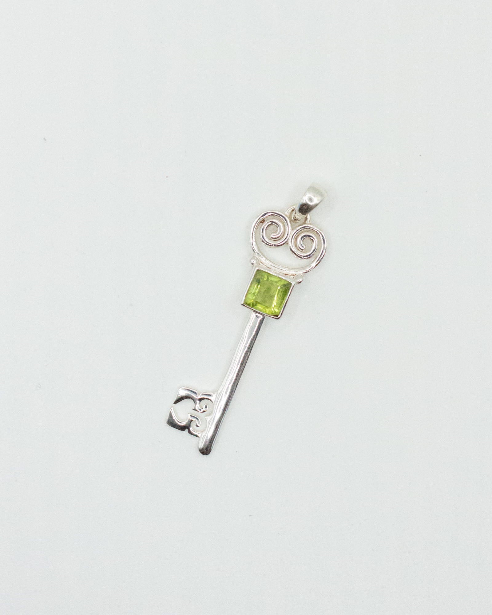 Peridot Lovers Key Pendant