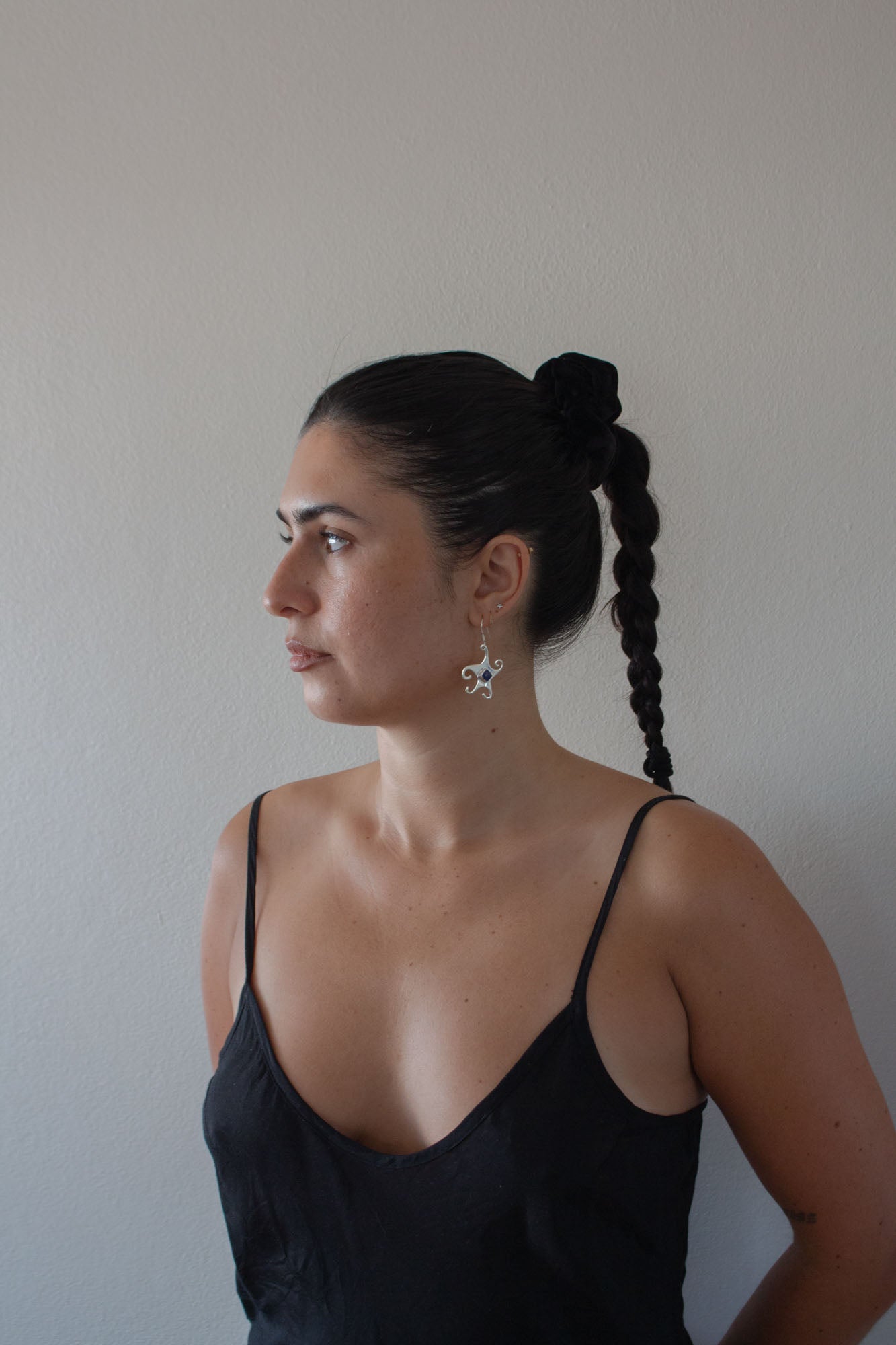 Lapis Whimsical Star Earrings