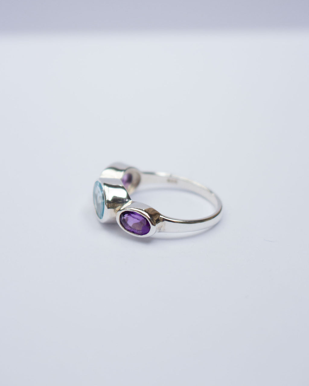 Amethyst and Blue Topaz Polkadot Ring