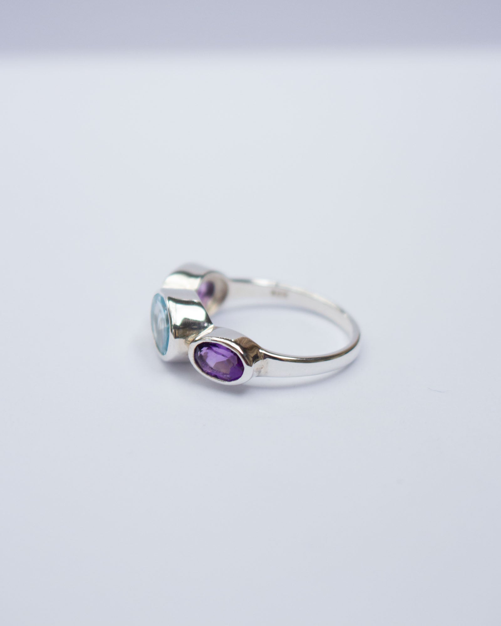 Amethyst and Blue Topaz Polkadot Ring