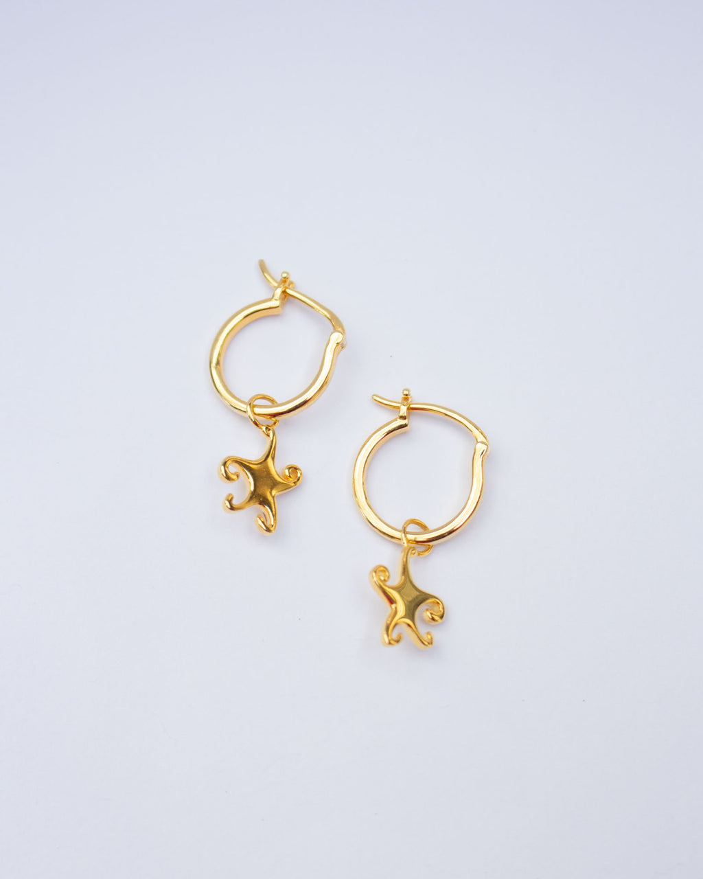 Gold Whimsical Star Hoops