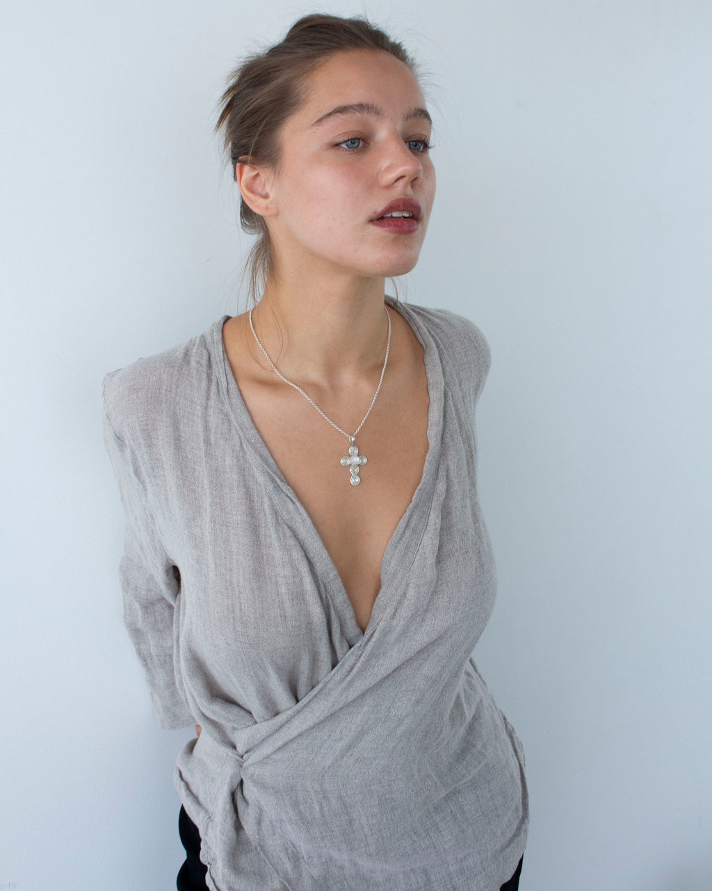 Moonstone Cross Pendant