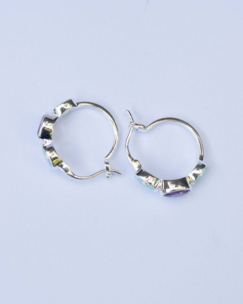Amethyst Polkadot Hoops