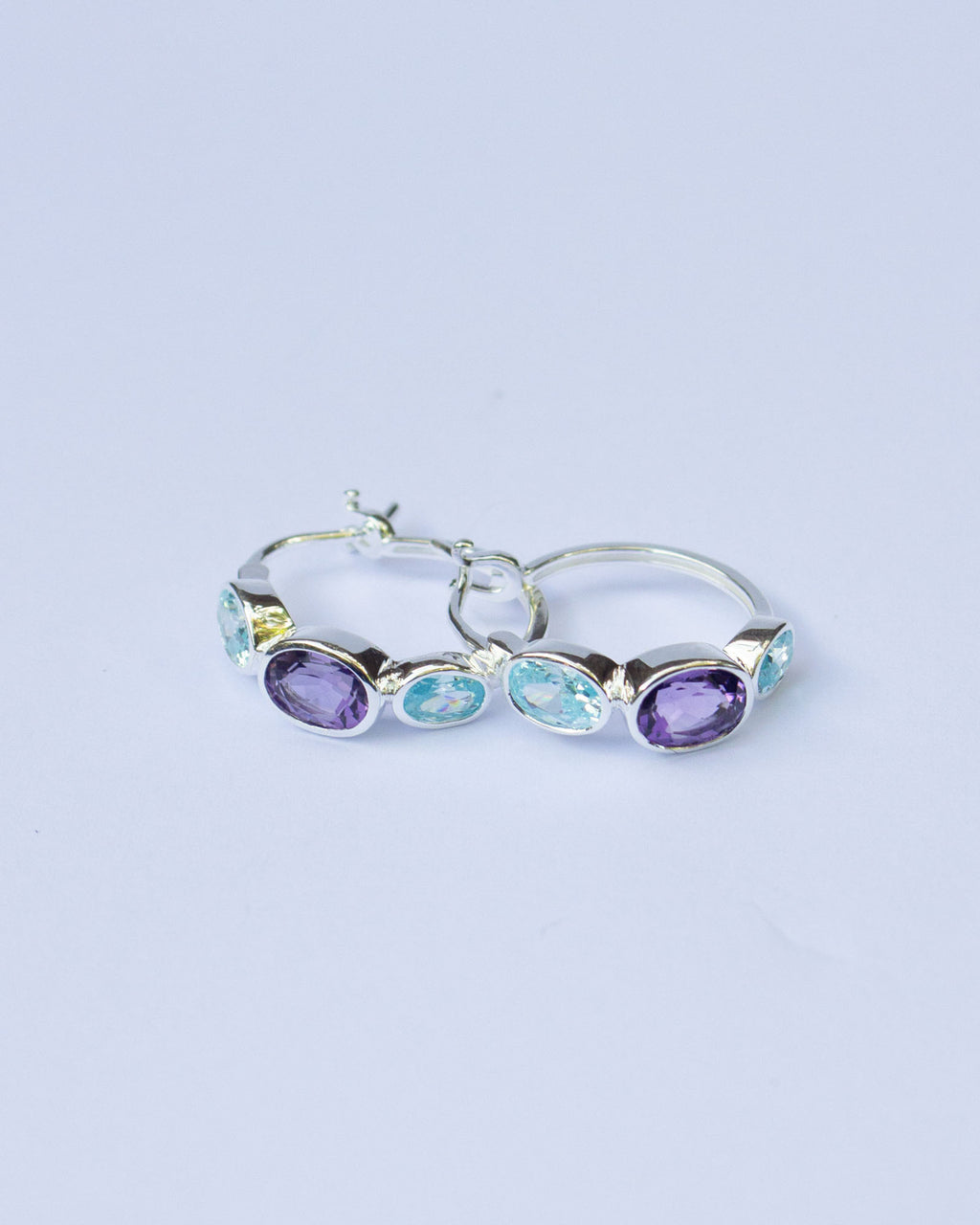 Amethyst Polkadot Hoops
