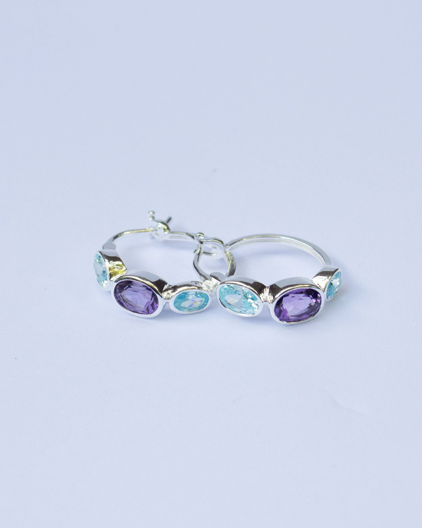 Amethyst Polkadot Hoops