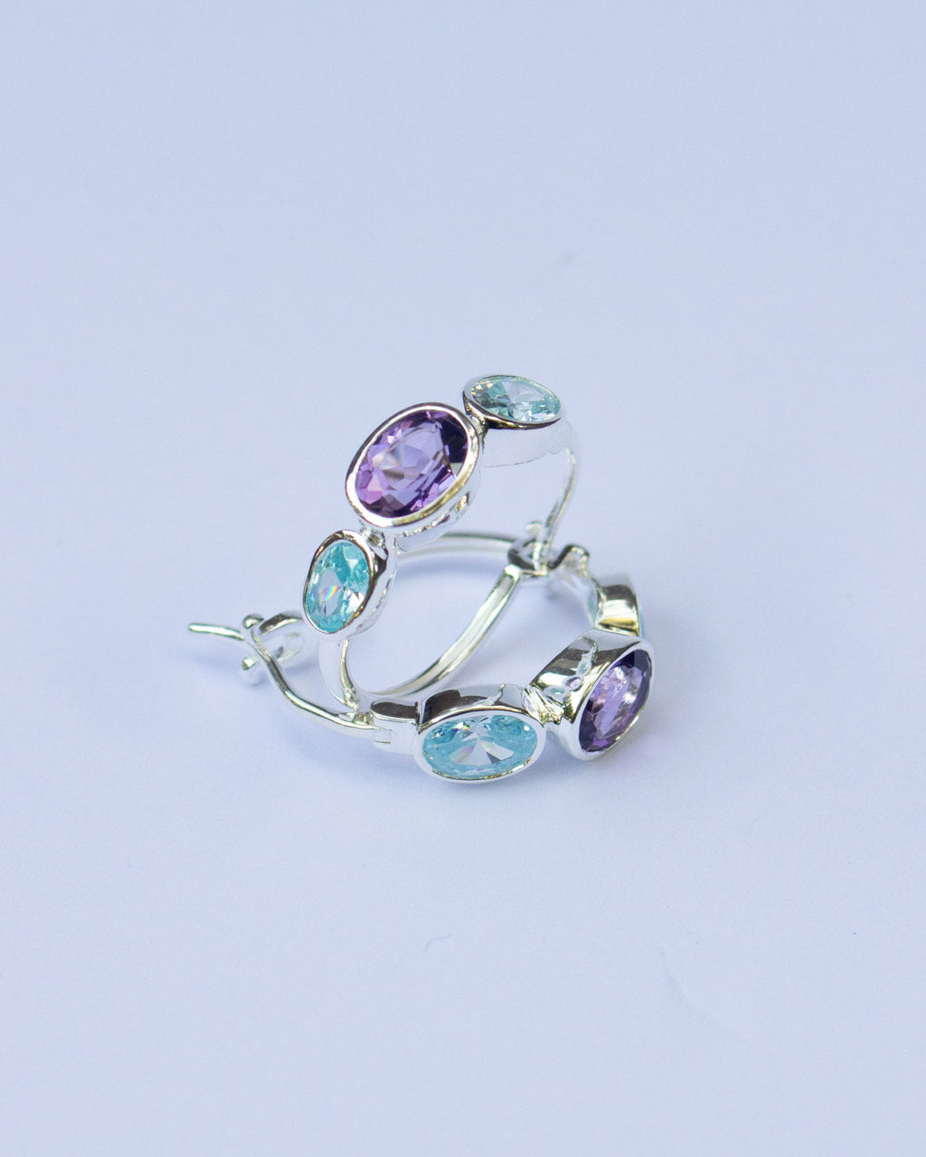 Amethyst Polkadot Hoops