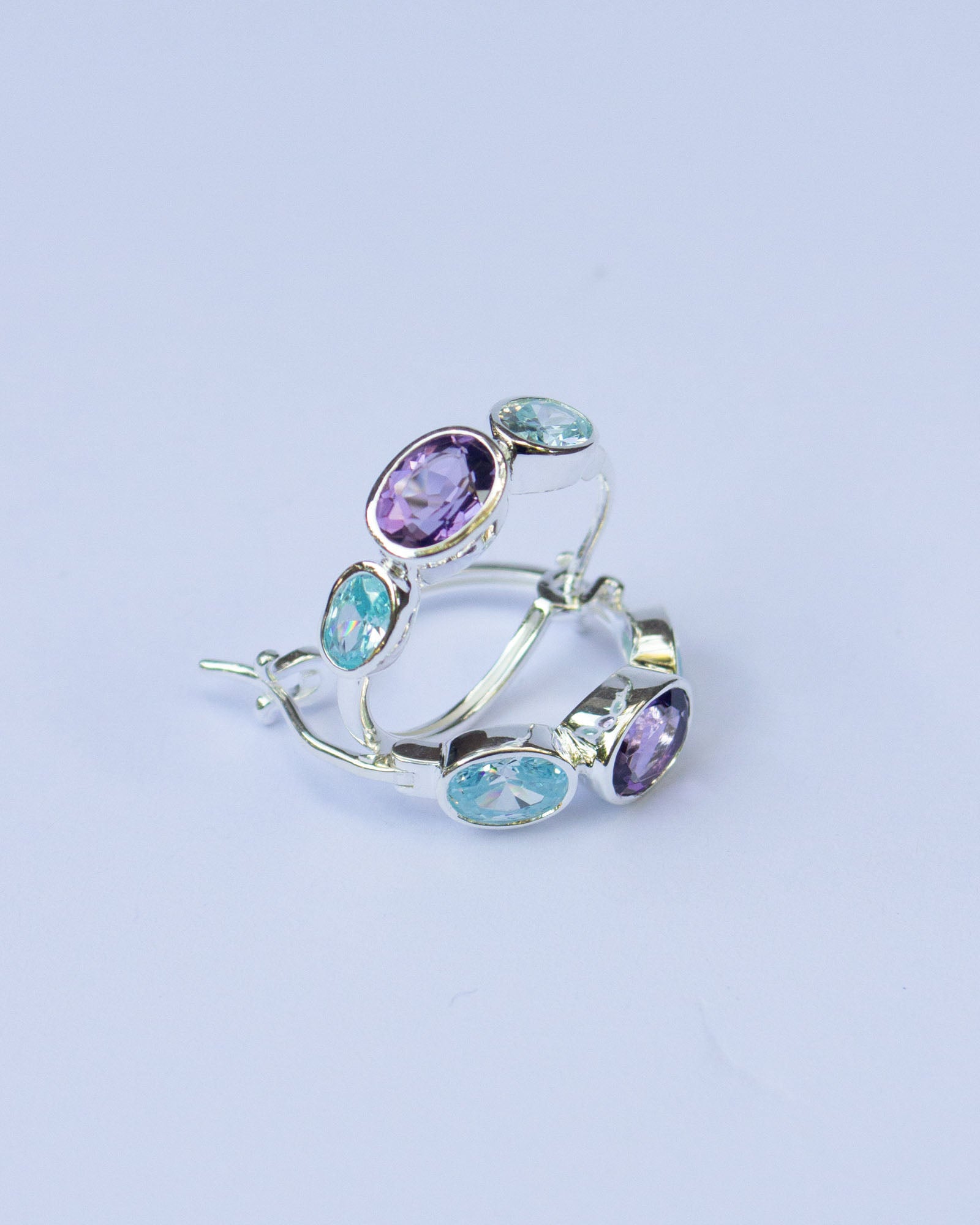 Amethyst Polkadot Hoops